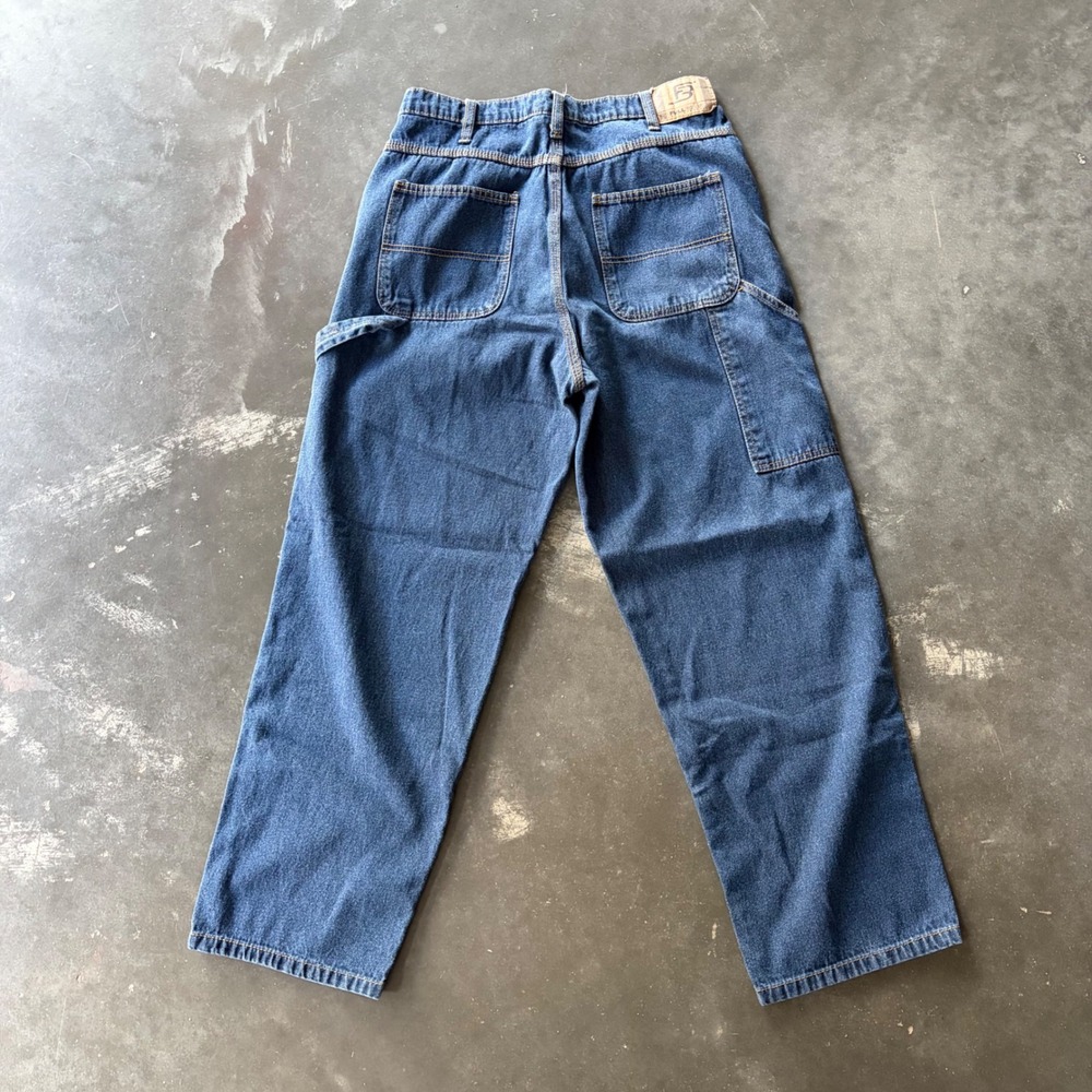 Full Blue Mens Carpenter Jeans 33x30 Loose Fit Denim Workwear Pants Blue